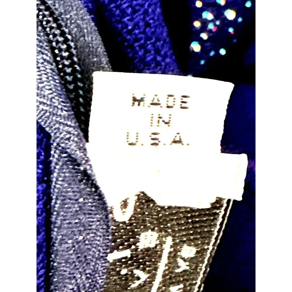 Vintage Dress by St John 2 Royal Purple Santana Knit Maxi Rhinestone Sparkle Gow - Picture 10 of 16